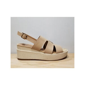 Aqua College Women's Nadi Slingback Platform Wedge Sandals Size 8.5 Sand NWT